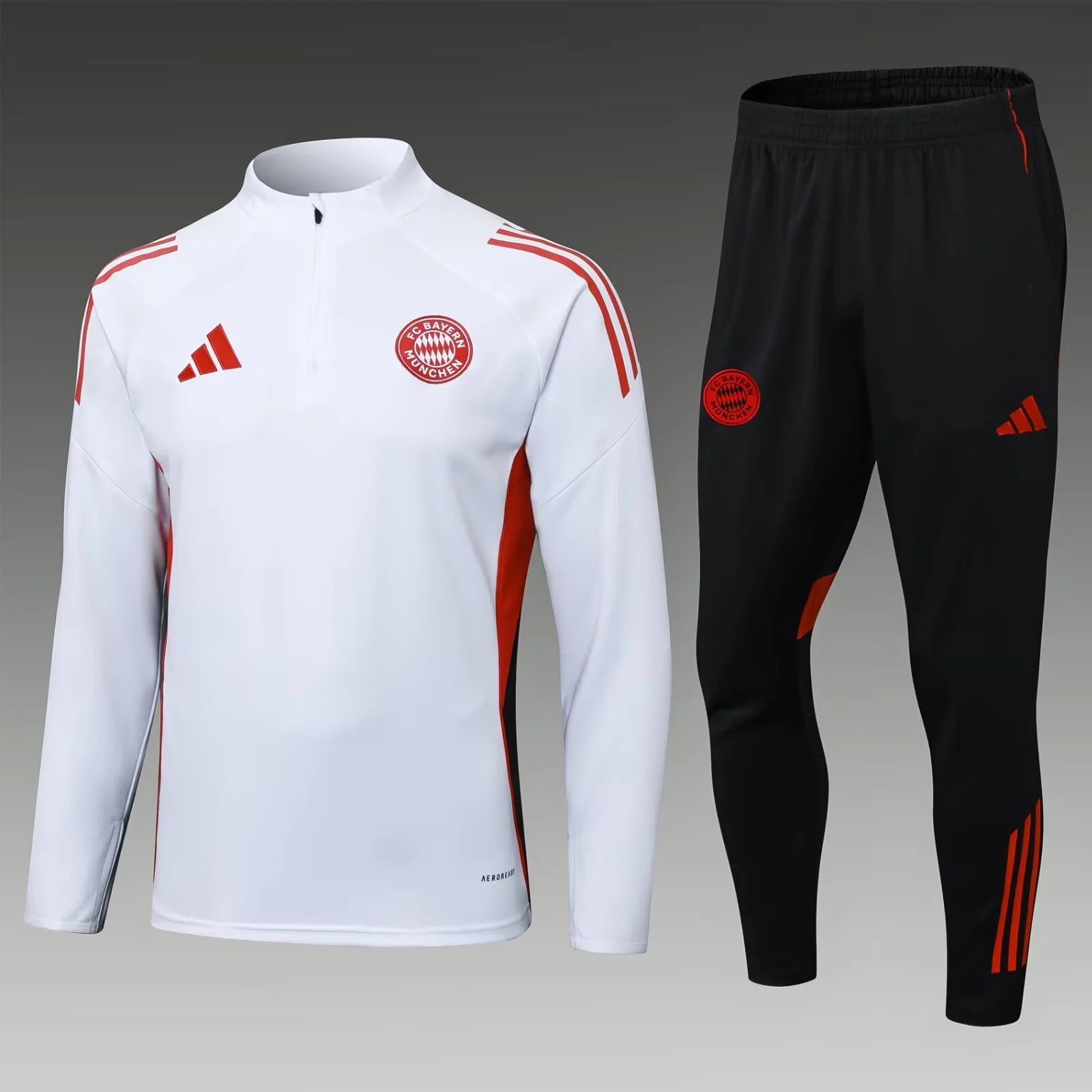 2025/2026 Bayern Munich Half-Pull Training Suit White Football Shirt Set
