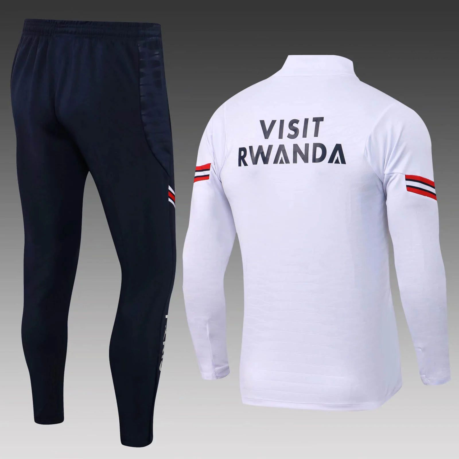 2021/2022 Psg Paris Saint-Germain Half-Pull Training Suit White Set - 图片 2