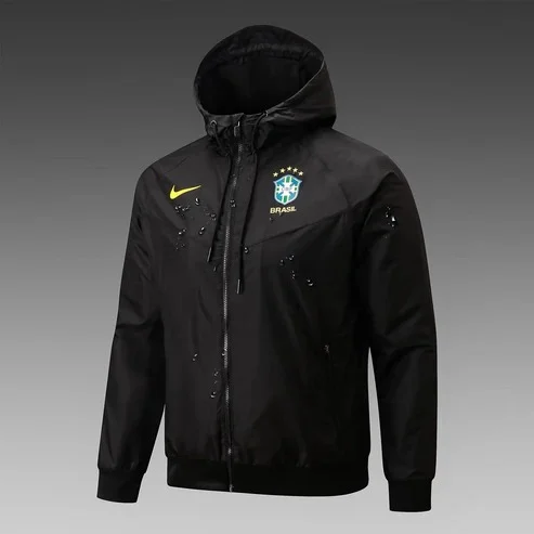 2024 Brazil Windbreaker Black Football Shirt