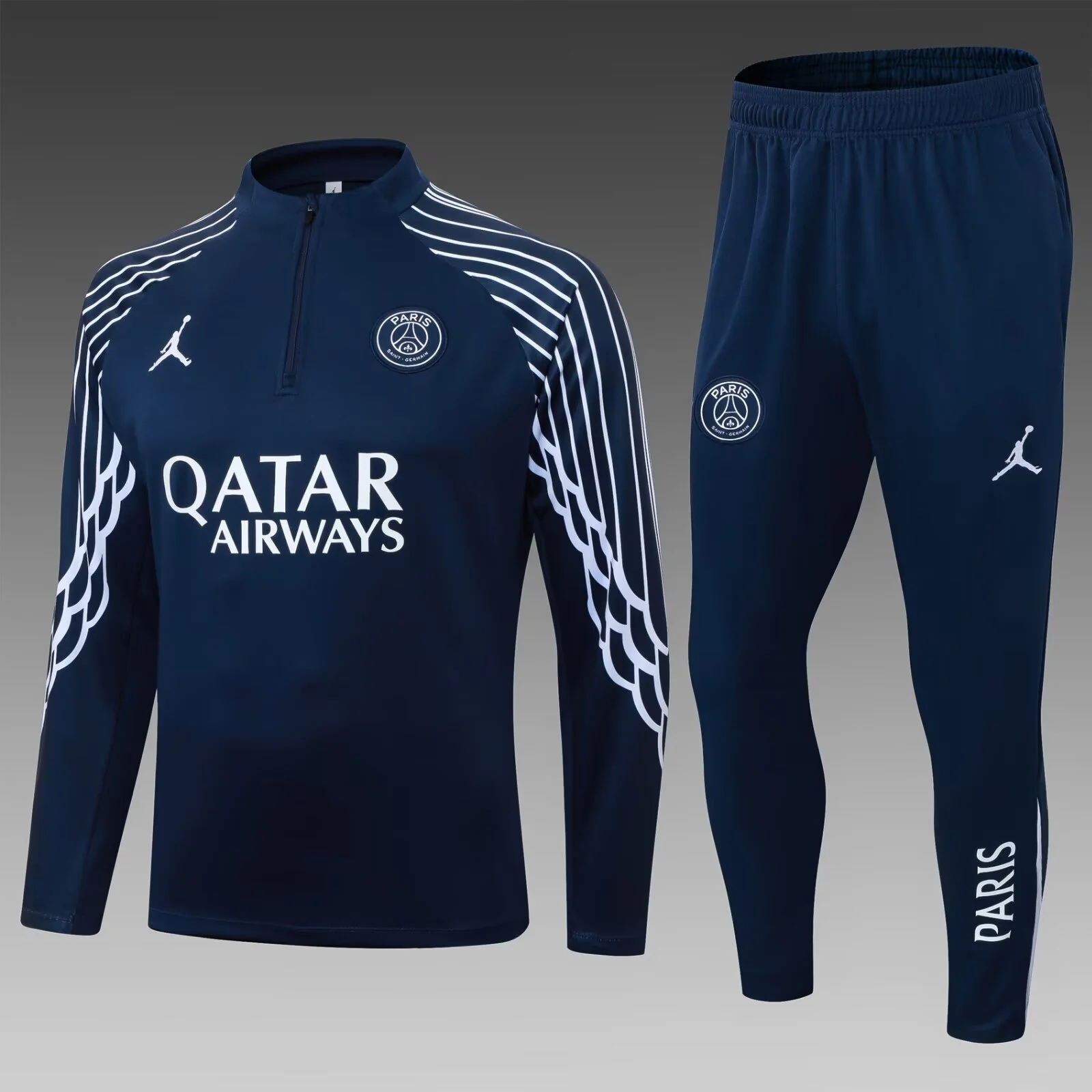 2025/2026 Psg Paris Saint-Germain Half-Pull Training Suit Royal Blue Football Shirt Set