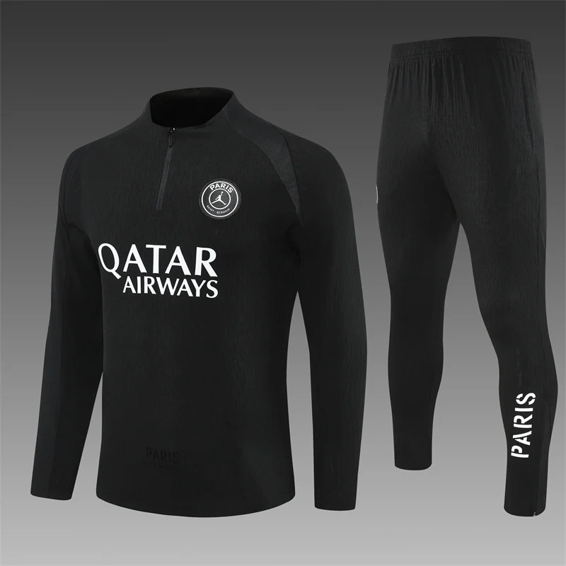 2025/2026 Paris Saint-Germain Jordan Black Half-Pull Training Suit