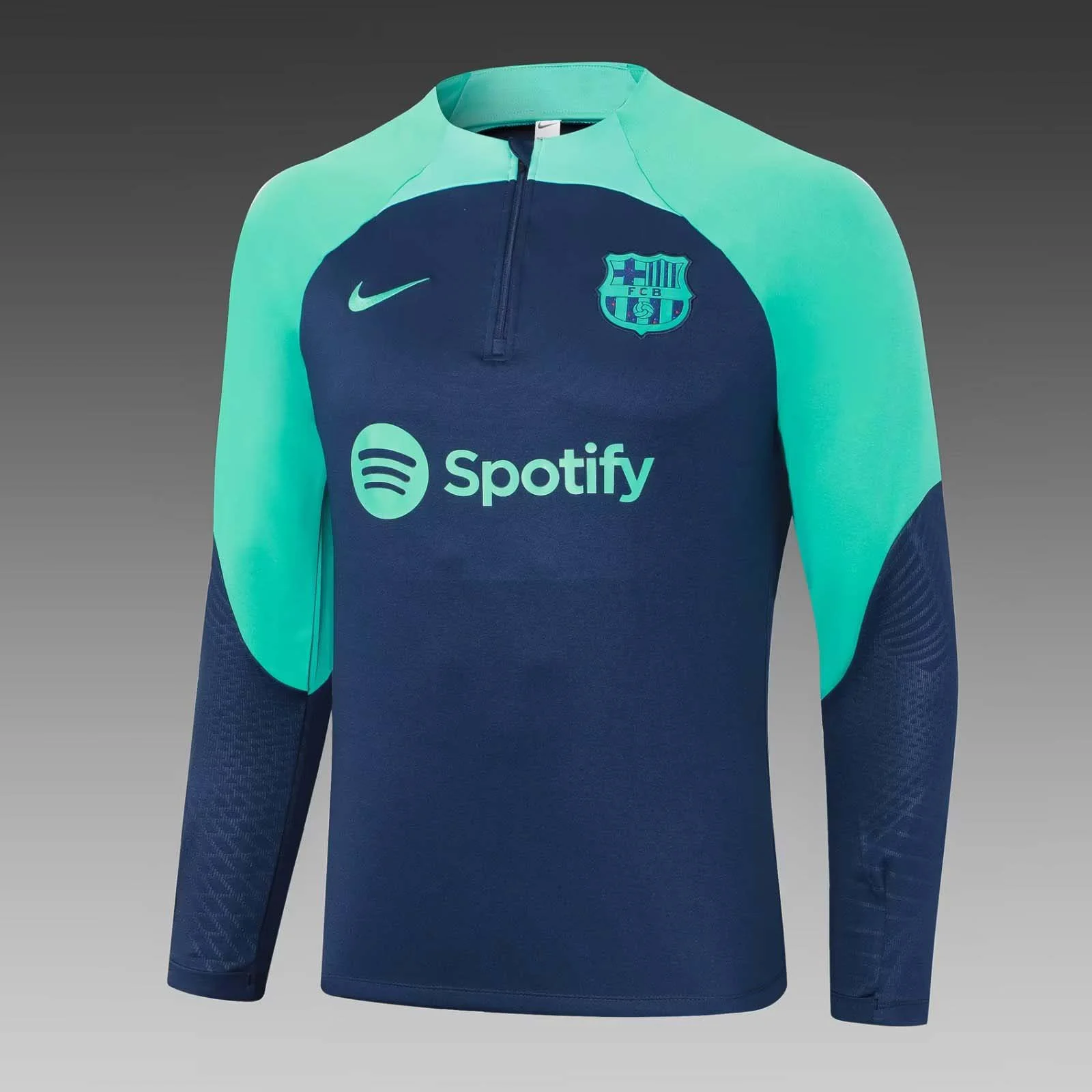 2023/2024 Barcelona Half-Pull Training Suit Royal blue Jersey Set - 图片 3