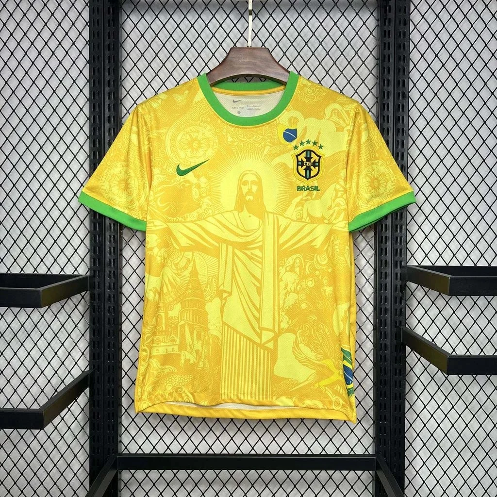 2024 Brazil Special Edition Jesus Yellow Football Shirt