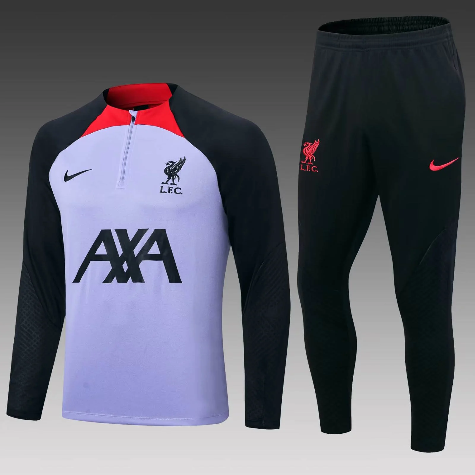 2022/2023 Liverpool Half-Pull Training Suit Purple Jersey Set