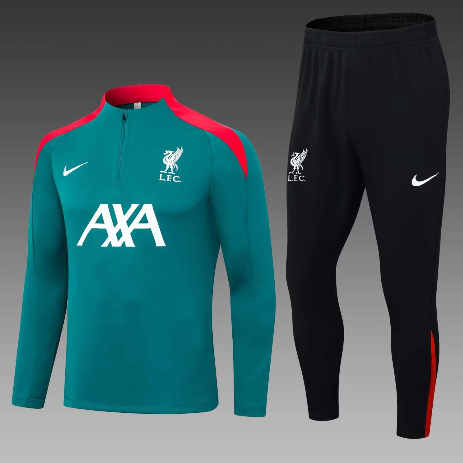 2024/2025 Liverpool Half-Pull Training Suit Green Jersey Set