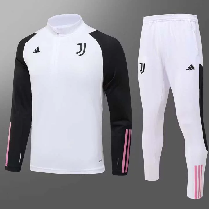 2023/2024 Juventus Half-Pull Training Suit White Football Shirt Set