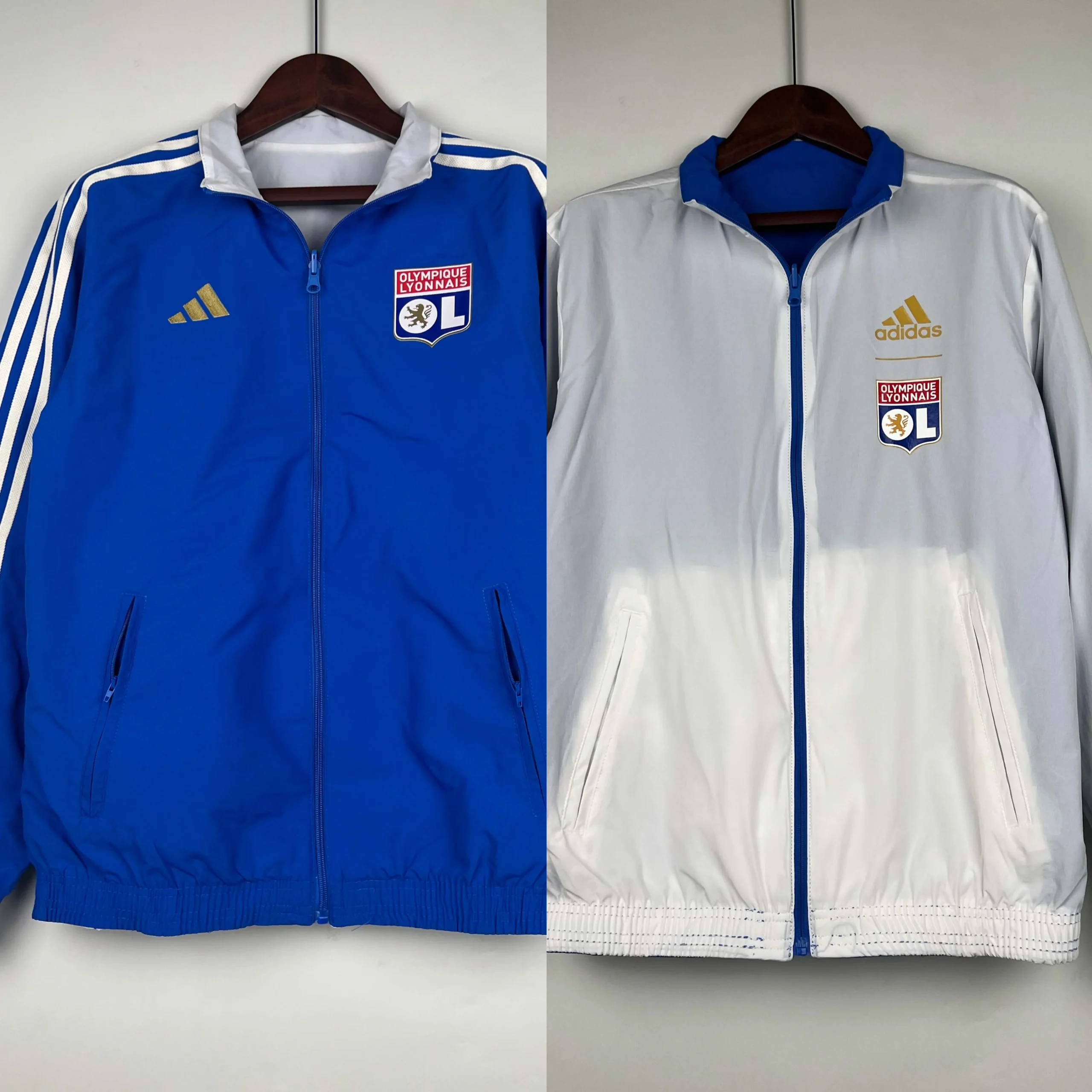 2023/2024 Lyon Reversible Windbreaker??Blue-white??Soccer Jersey