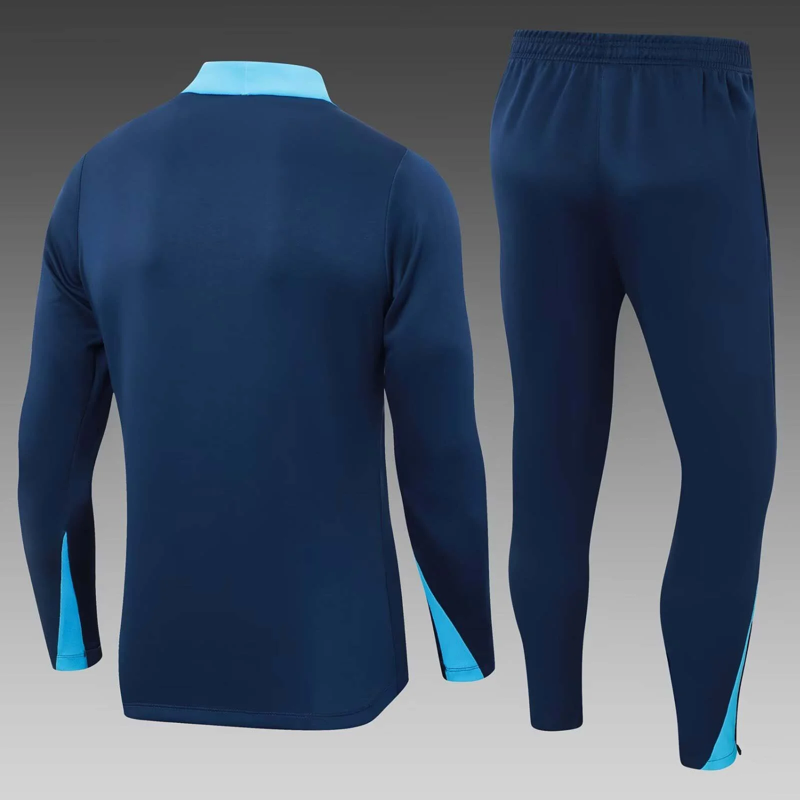 2024/2025 Chelsea Half-Pull Training Suit Royal blue Football Shirt Set - 图片 2