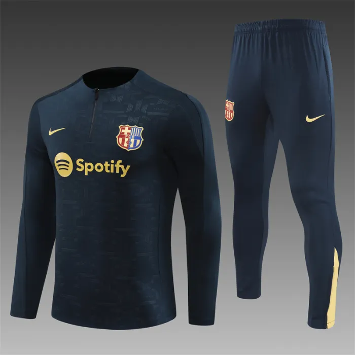 2024/2025 Barcelona Half Zip Training Suit Royal Blue Jersey Kit