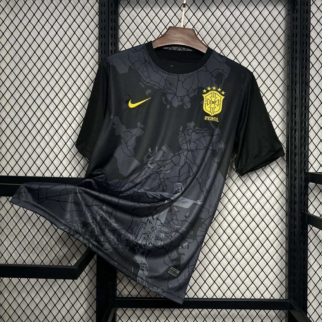 2024 Brazil Special Edition Jesus Black Football Shirt
