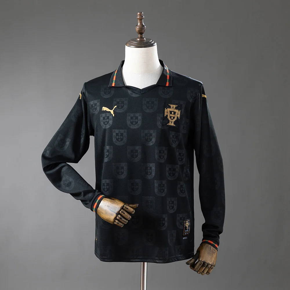 2026 Long Sleeve Portugal Black Panther Football Shirt