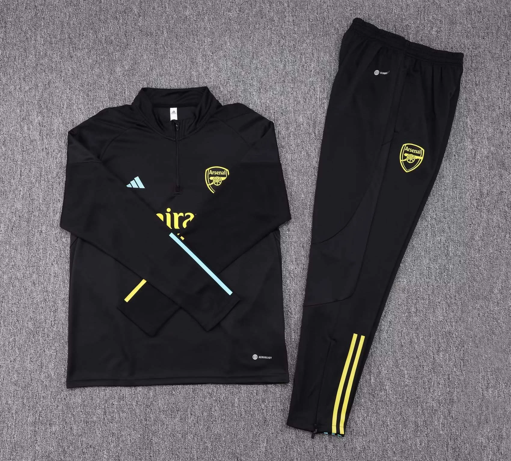 2023/2024 Arsenal Half-Pull Training Suit black Football Shirt Set - 图片 3