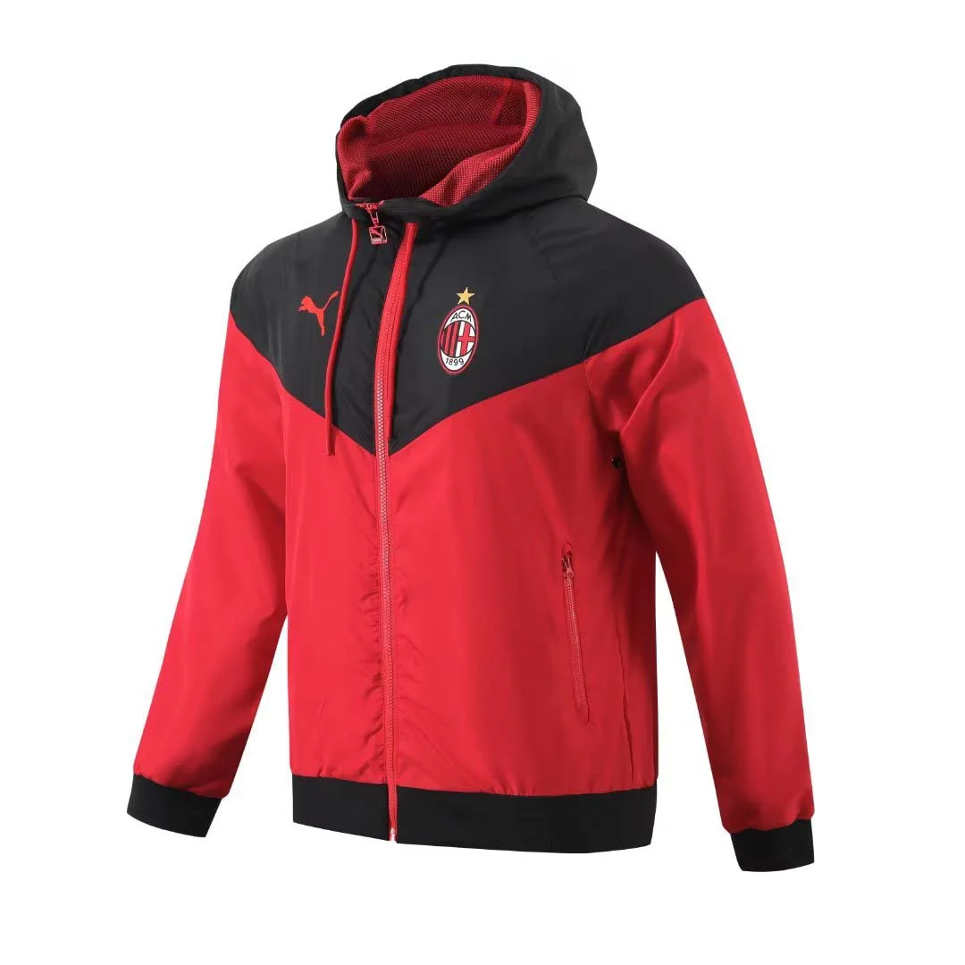 2023 AC Milan Windbreaker Red Football Shirt Kids Size - 图片 3