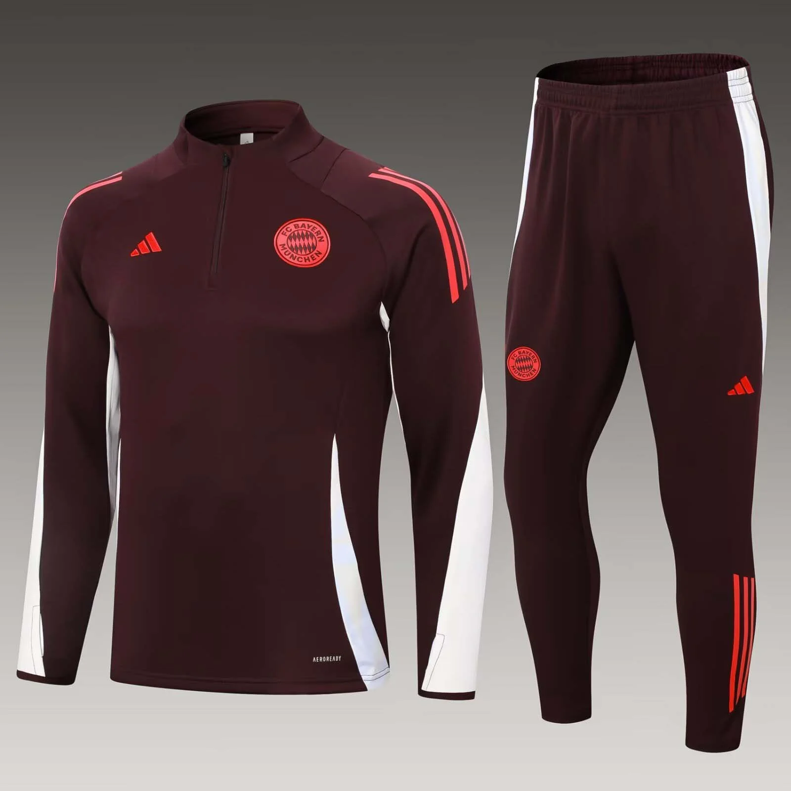 2024/2025 Bayern Munich Half-Pull Training Suit Deep purple Football Shirt Set
