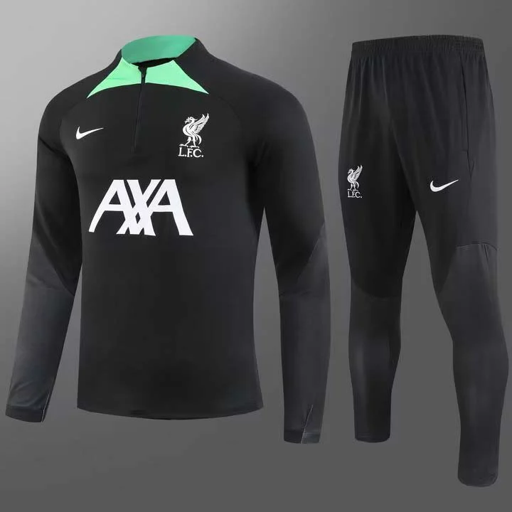 2023/2024 Liverpool Half-Pull Training Suit Black Jersey Set
