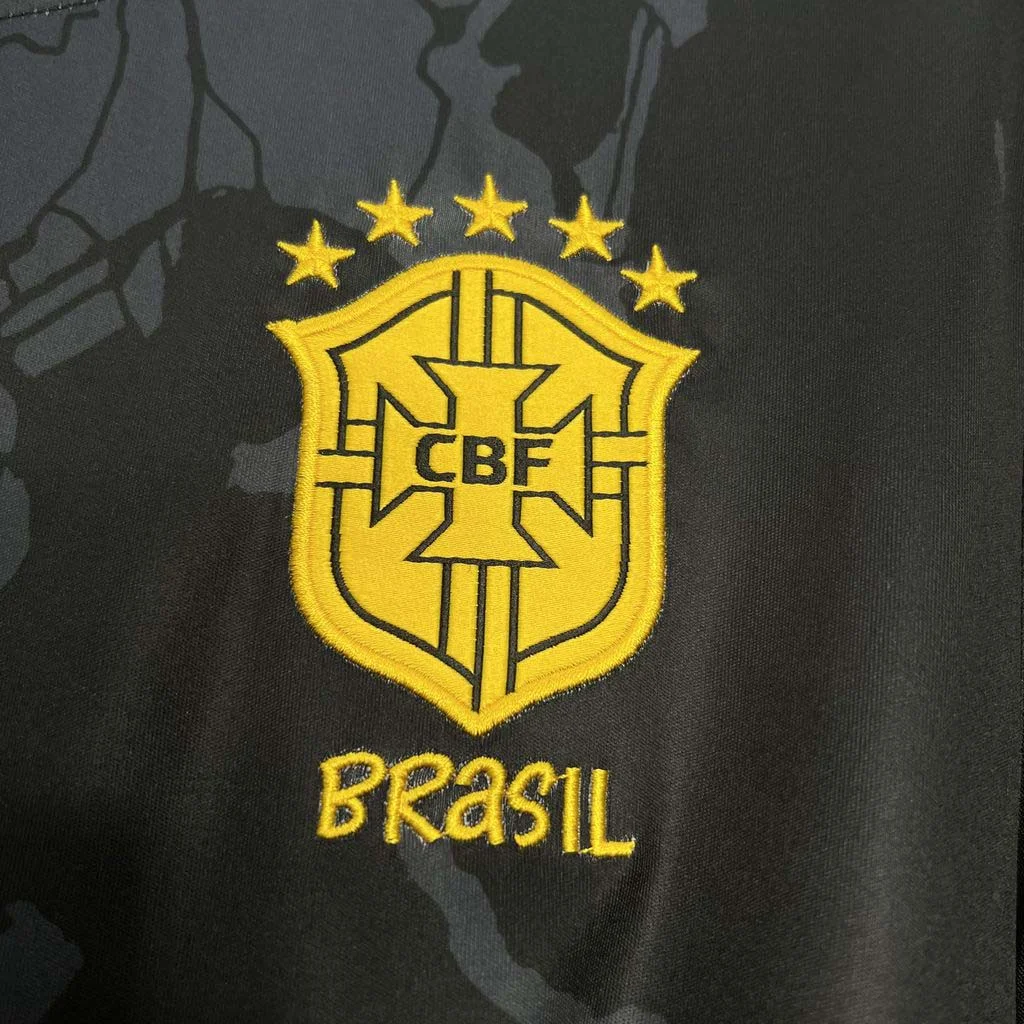 2024 Brazil Special Edition Jesus Black Football Shirt - 图片 3