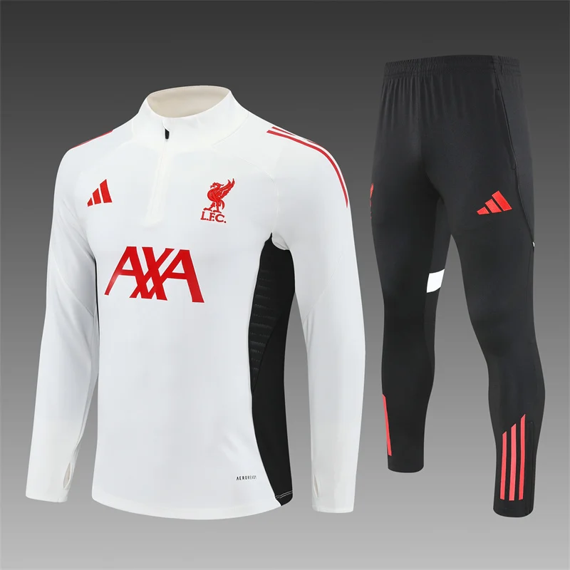 2025/2026 Liverpool White Half-Pull Training Suit  Set