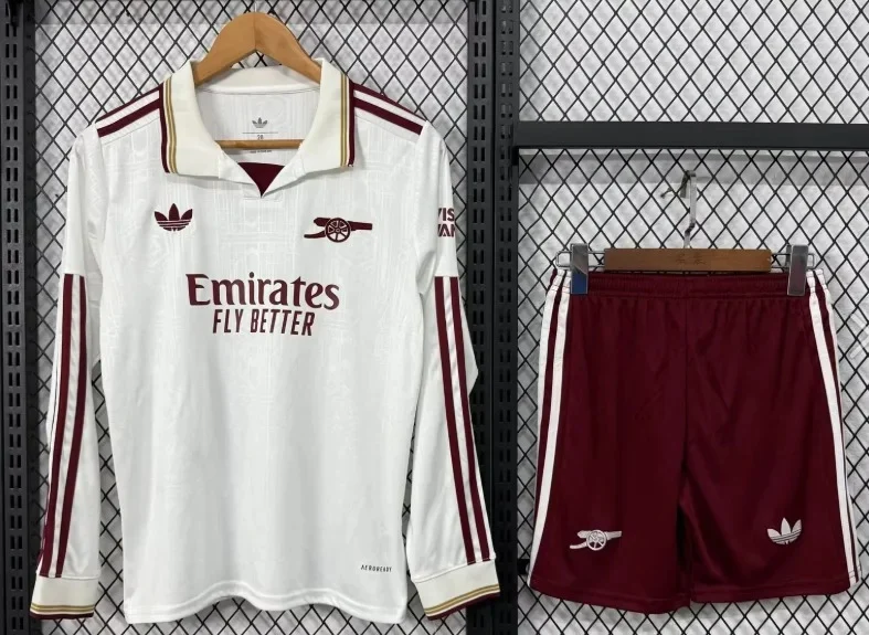 2025/2026 Long Sleeves Arsenal Third Away Football Shirt  Kids Size