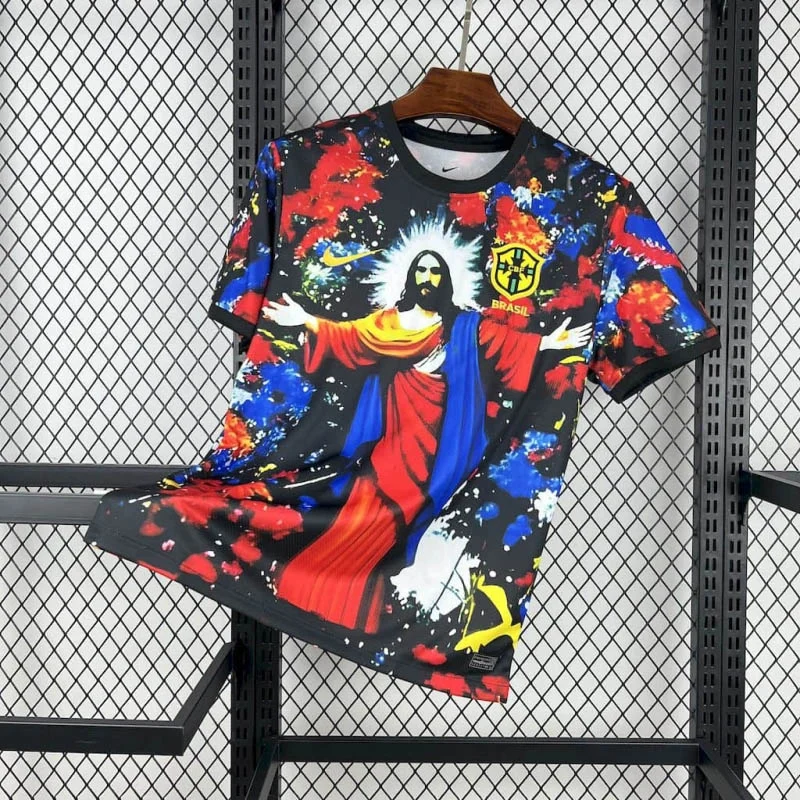 2024 Brazil Jesus Special Edition Colorful Football Shirt