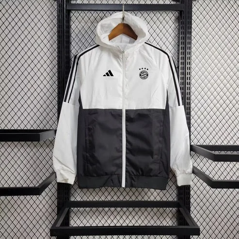 2024/2025 Bayern Munich Windbreaker White and Black Football Jersey