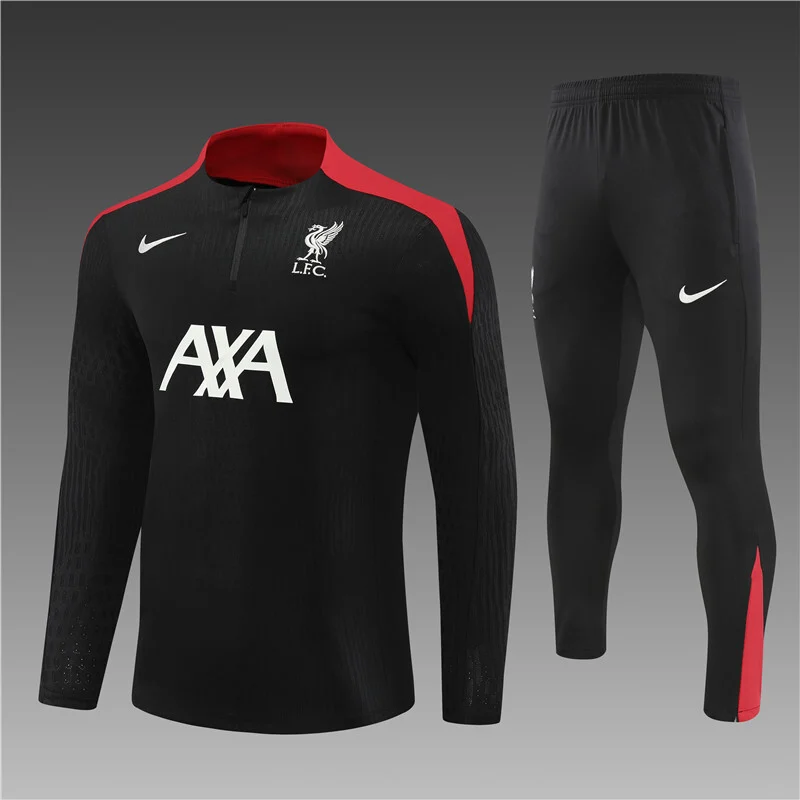 2025/2026 Liverpool Black Half-Pull Training Suit  Set