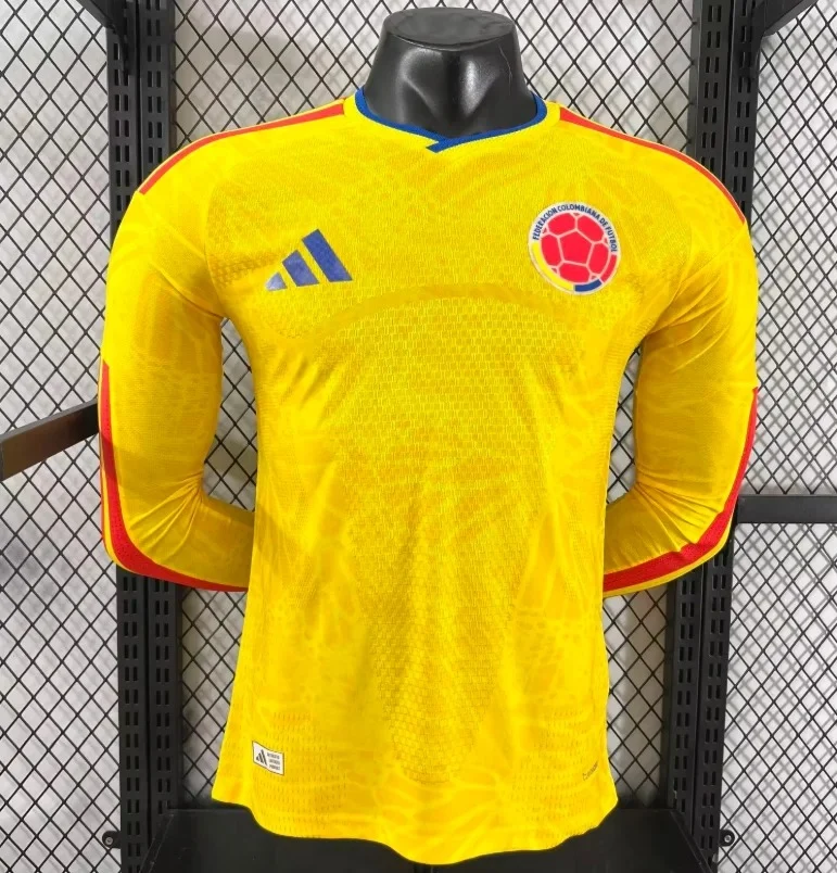 2026 Long Sleeve Player Version Colombia National Team Home Football Jersey