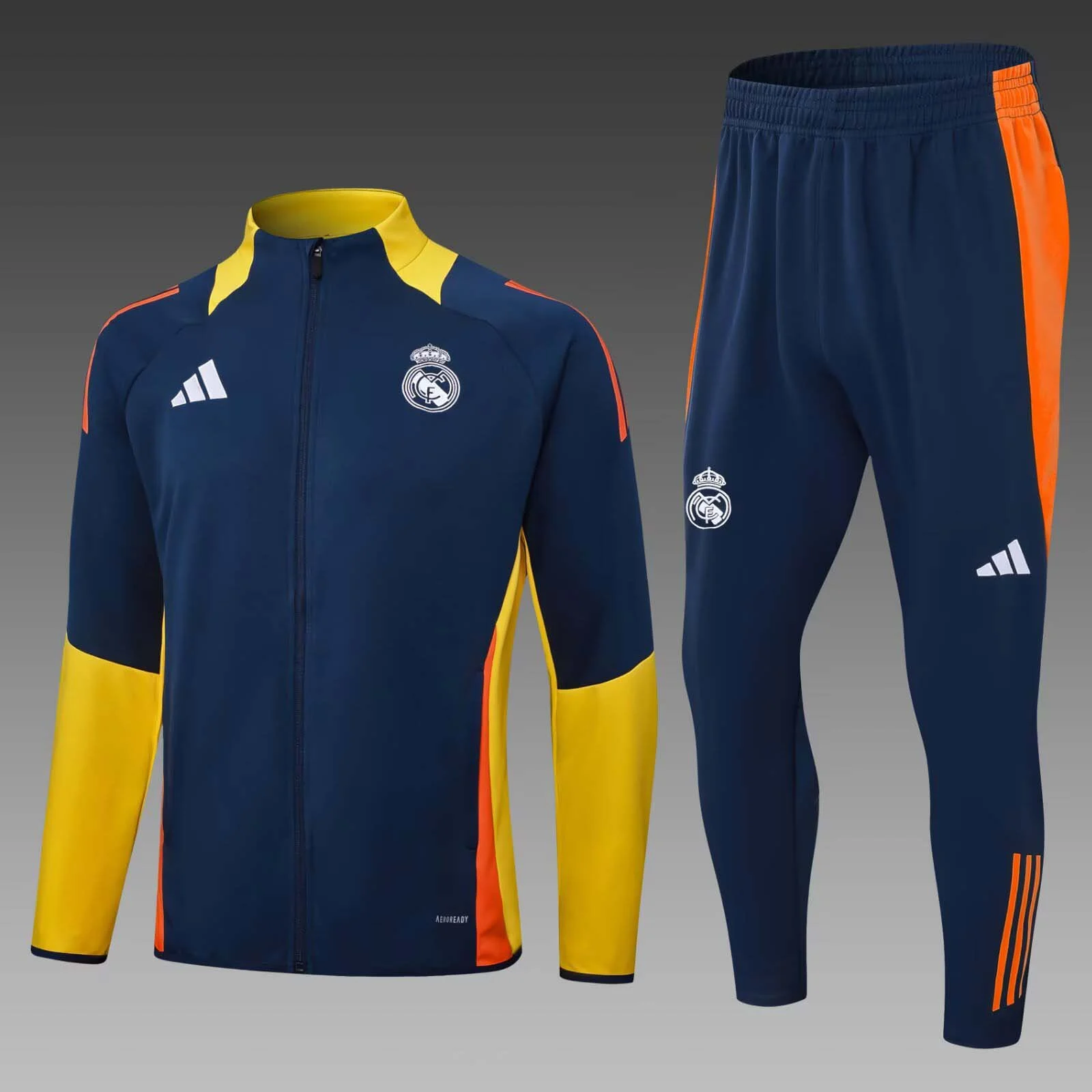 2024/2025 Real Madrid Long Zipped Training Suit Football Shirt Set