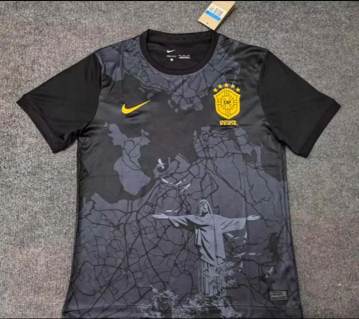 2024 Brazil Special Edition Jesus Black Football Shirt - 图片 6