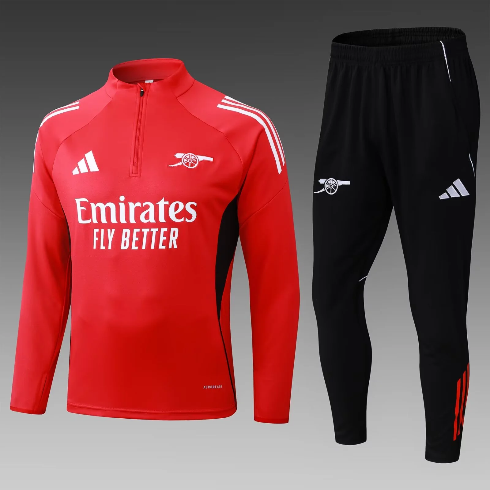 2025/2026 Arsenal Half-Pull Training Suit Red Football Shirt  Set