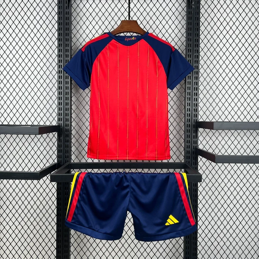 2026 Spain Home Football Shirt Kids Size - 图片 2