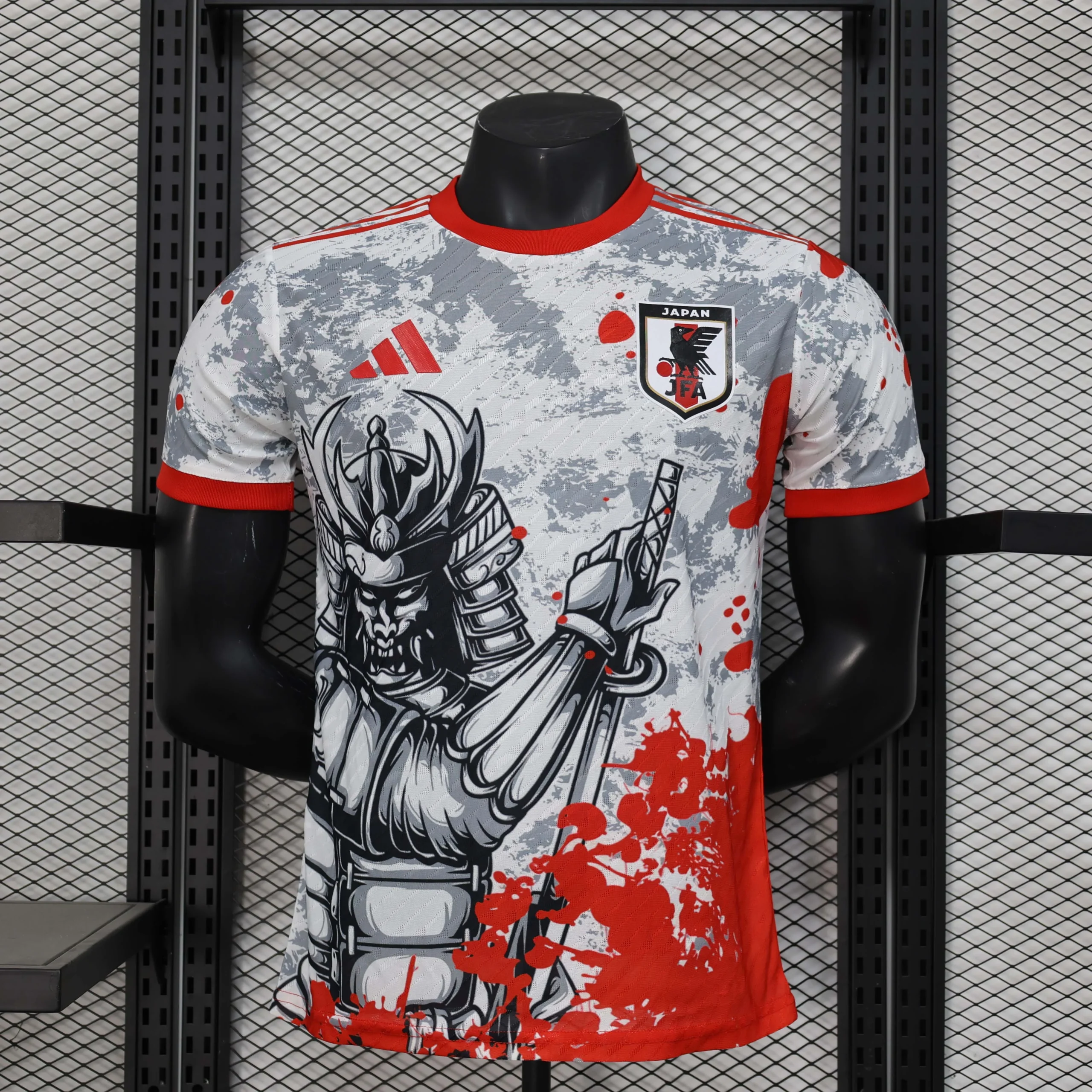 2024 Player Version Japan Special Edition Grey and red Football Shirt