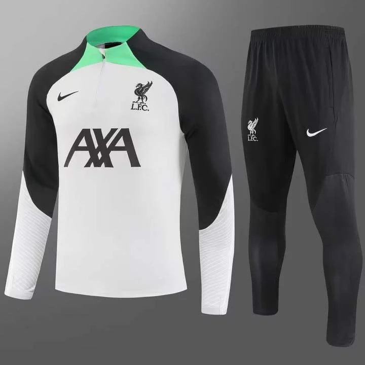 2023/2024 Liverpool Half-Pull Training Suit Gray-white Jersey Set