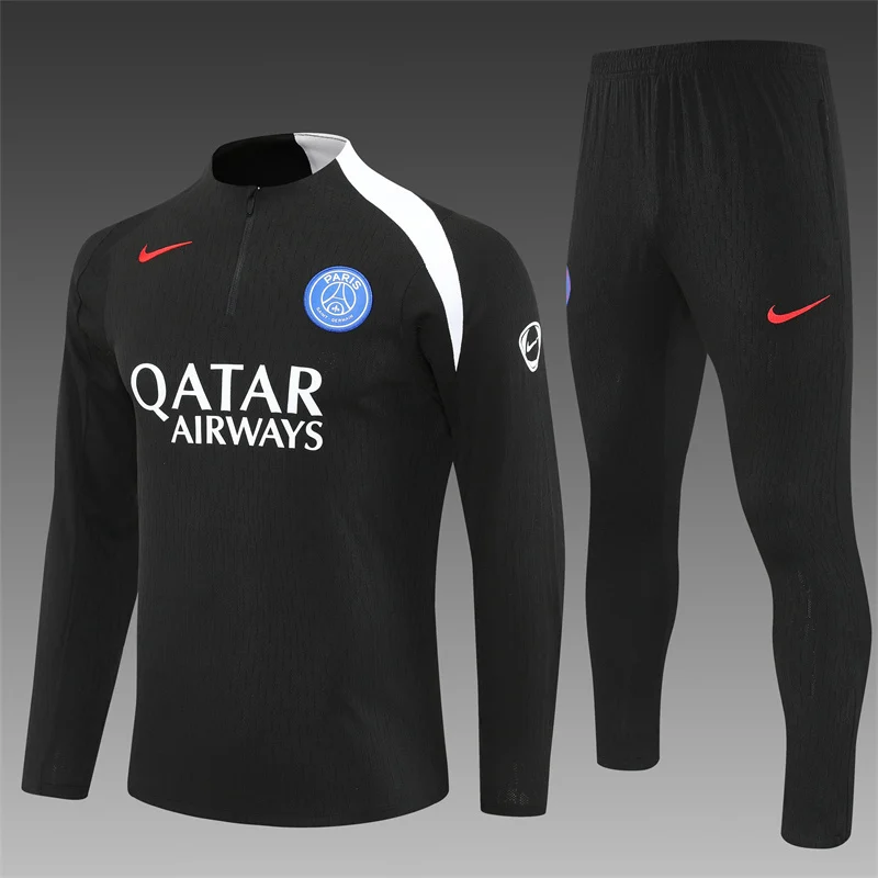 2025/2026 Paris Saint-Germain Black Half-Pull Training Suit