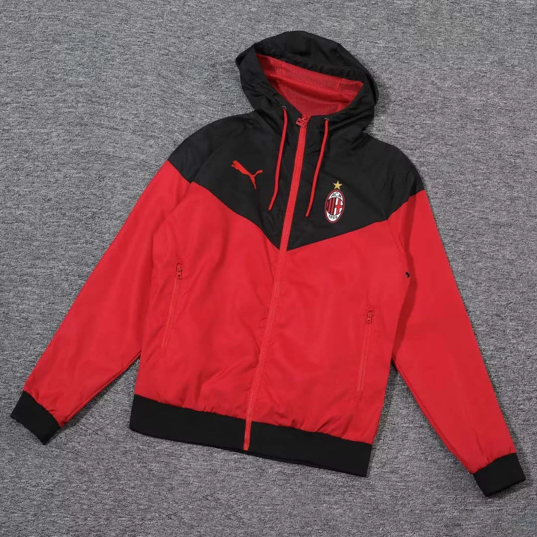 2023 AC Milan Windbreaker Red Football Shirt Kids Size - 图片 4