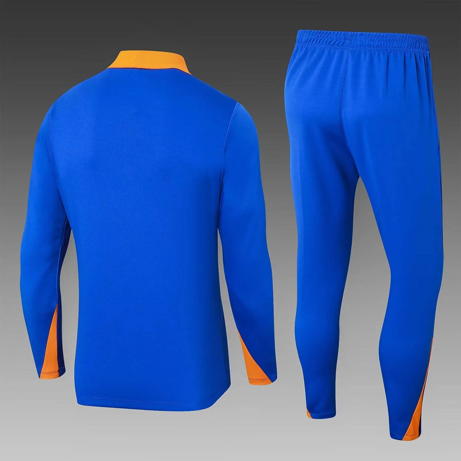 2024 Netherlands Half-Pull Training Suit Colorful Blue Football Shirt Set - 图片 2