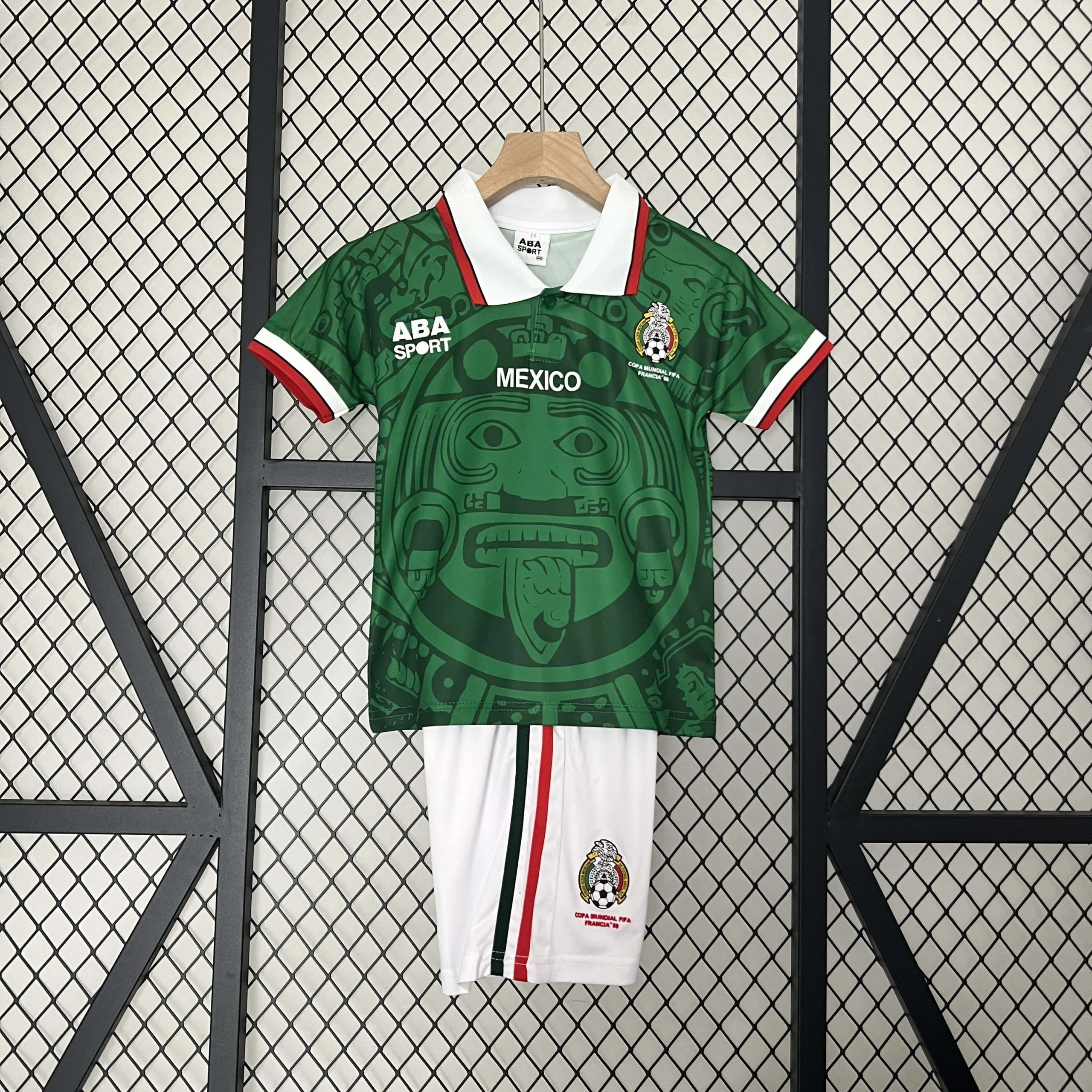 1998 Retro Mexico National Home Football Shirt Kids Size