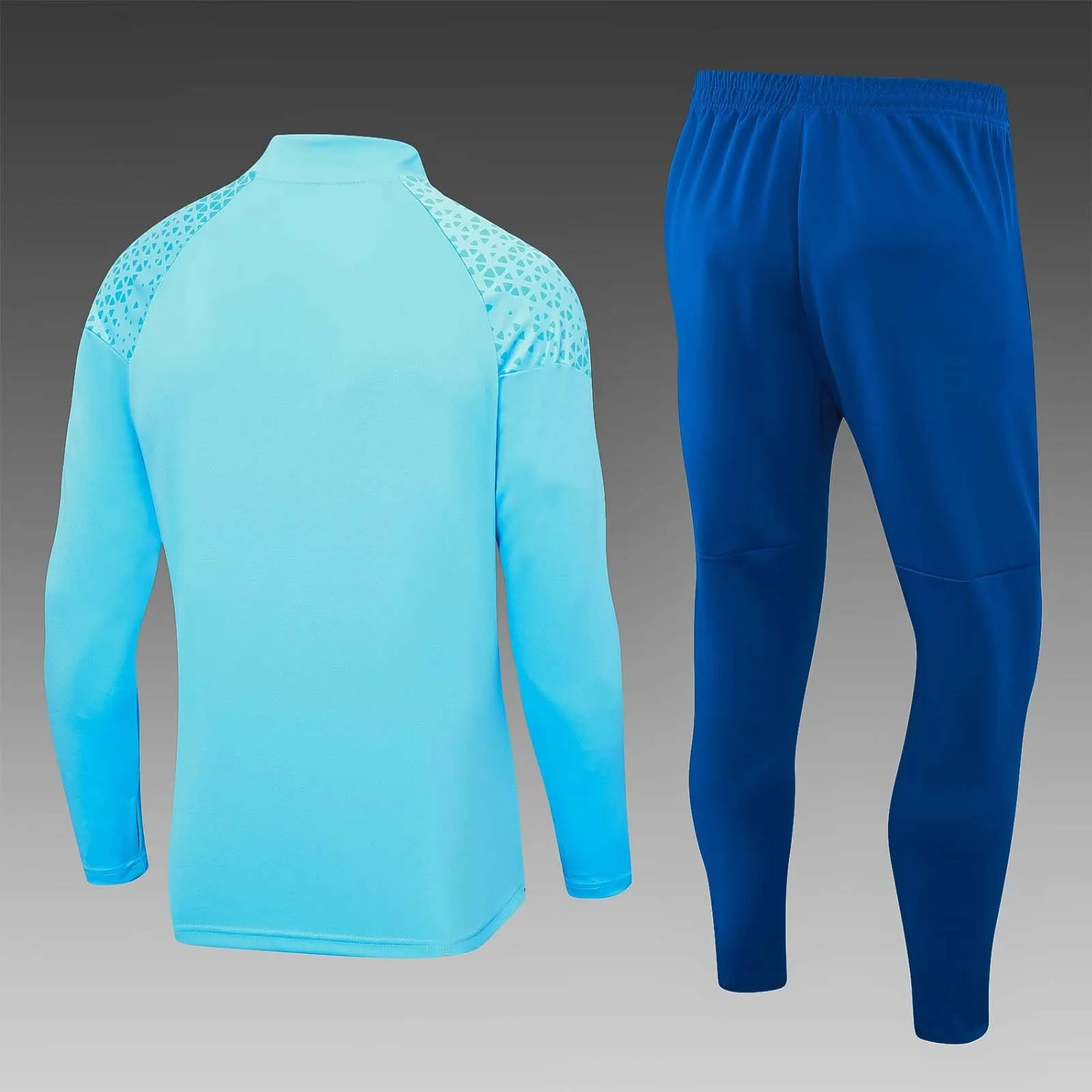 2023/2024 Olympique de Marseille Half-Pull Training Suit Light blue Football Jersey Set - 图片 2