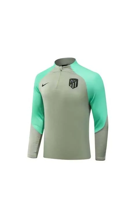 2023/2024 Atletico Madrid Half-Pull Training Suit Green Set - 图片 3