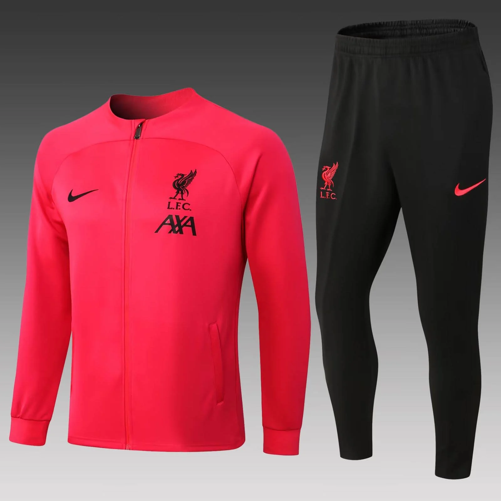 2022/2023 Liverpool Long Zipped Jacket Pink Jersey Set