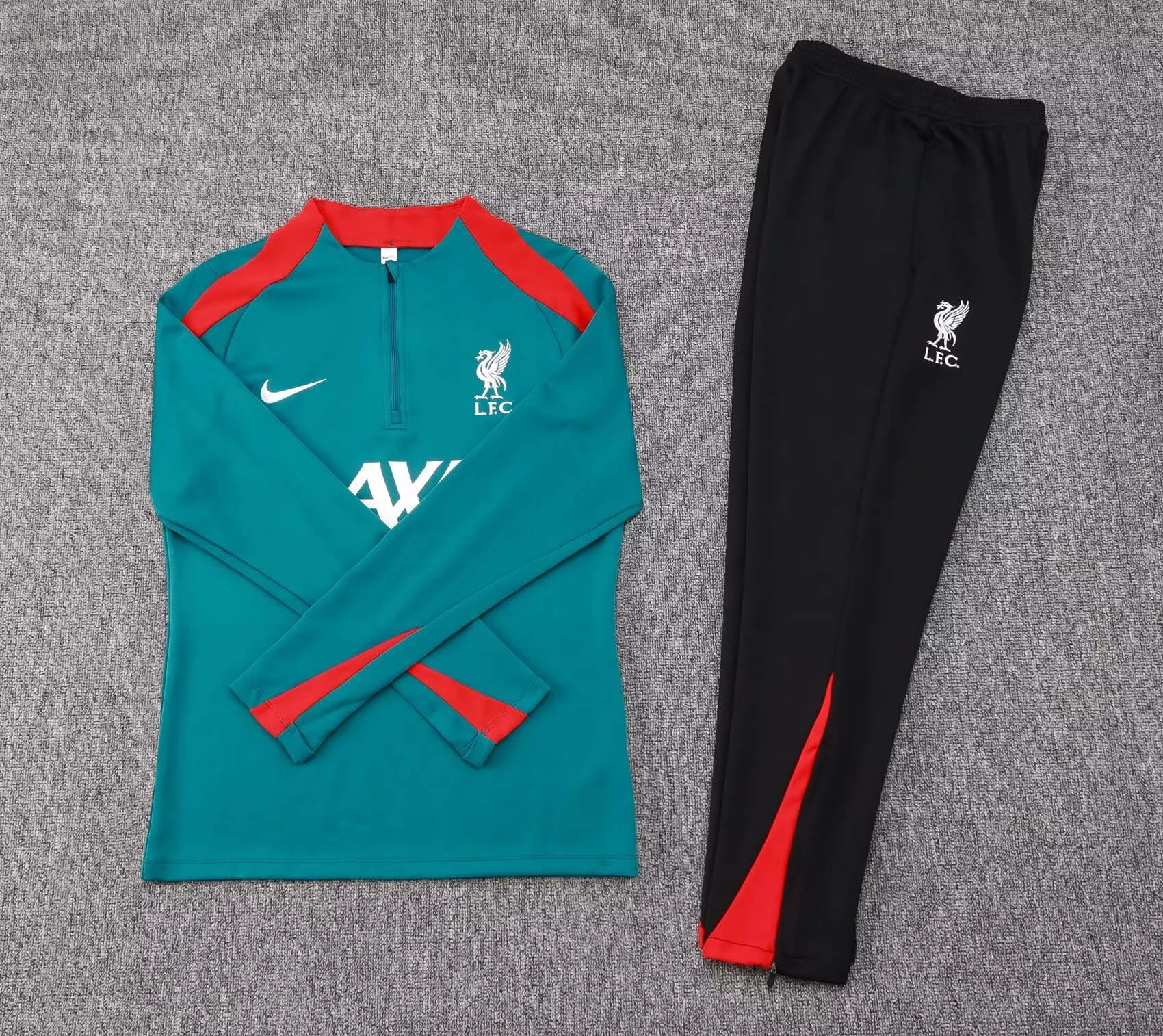 2024/2025 Liverpool Half-Pull Training Suit Green Jersey Set - 图片 3
