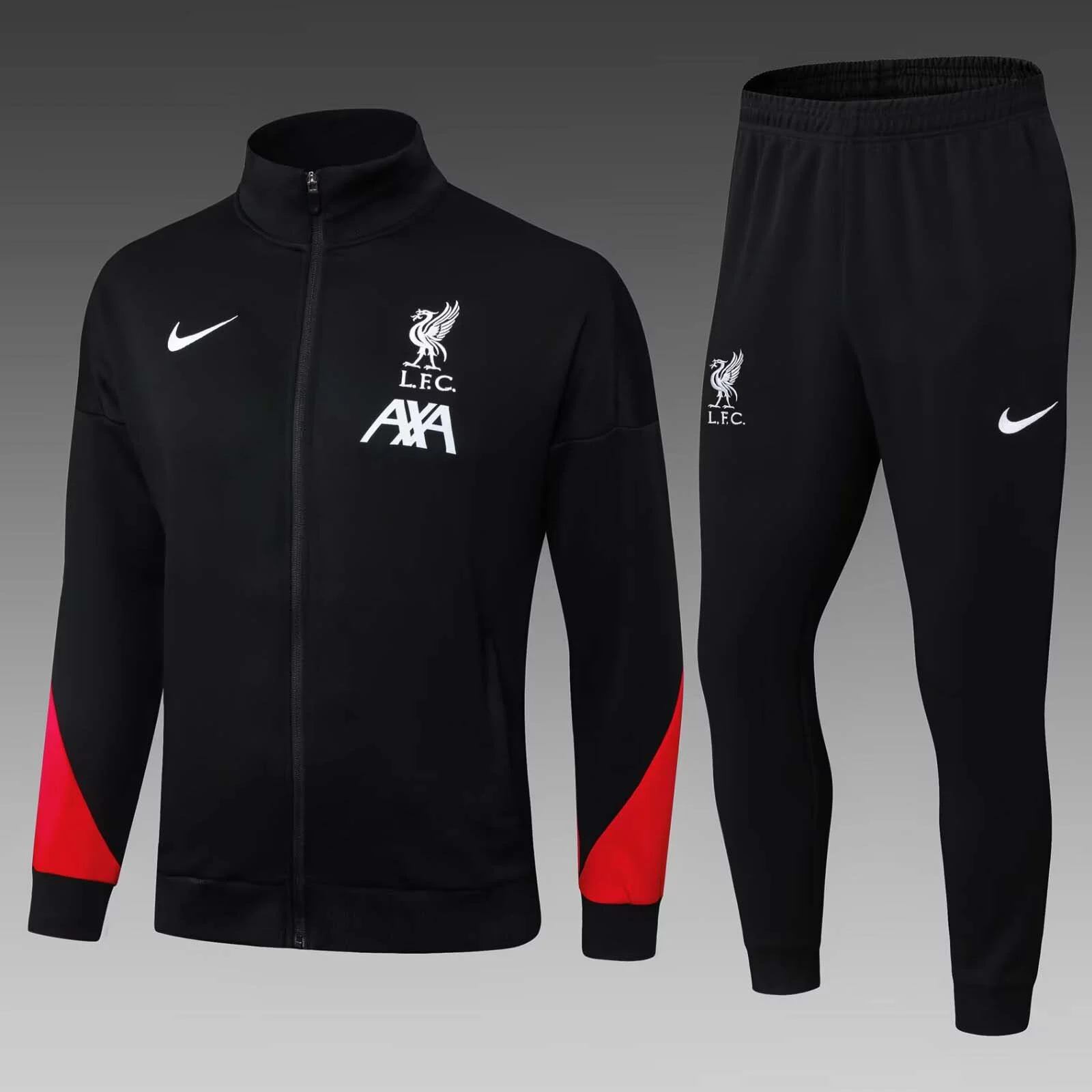 2025/2026 Liverpool Long Zipped Jacket Black Jersey Set