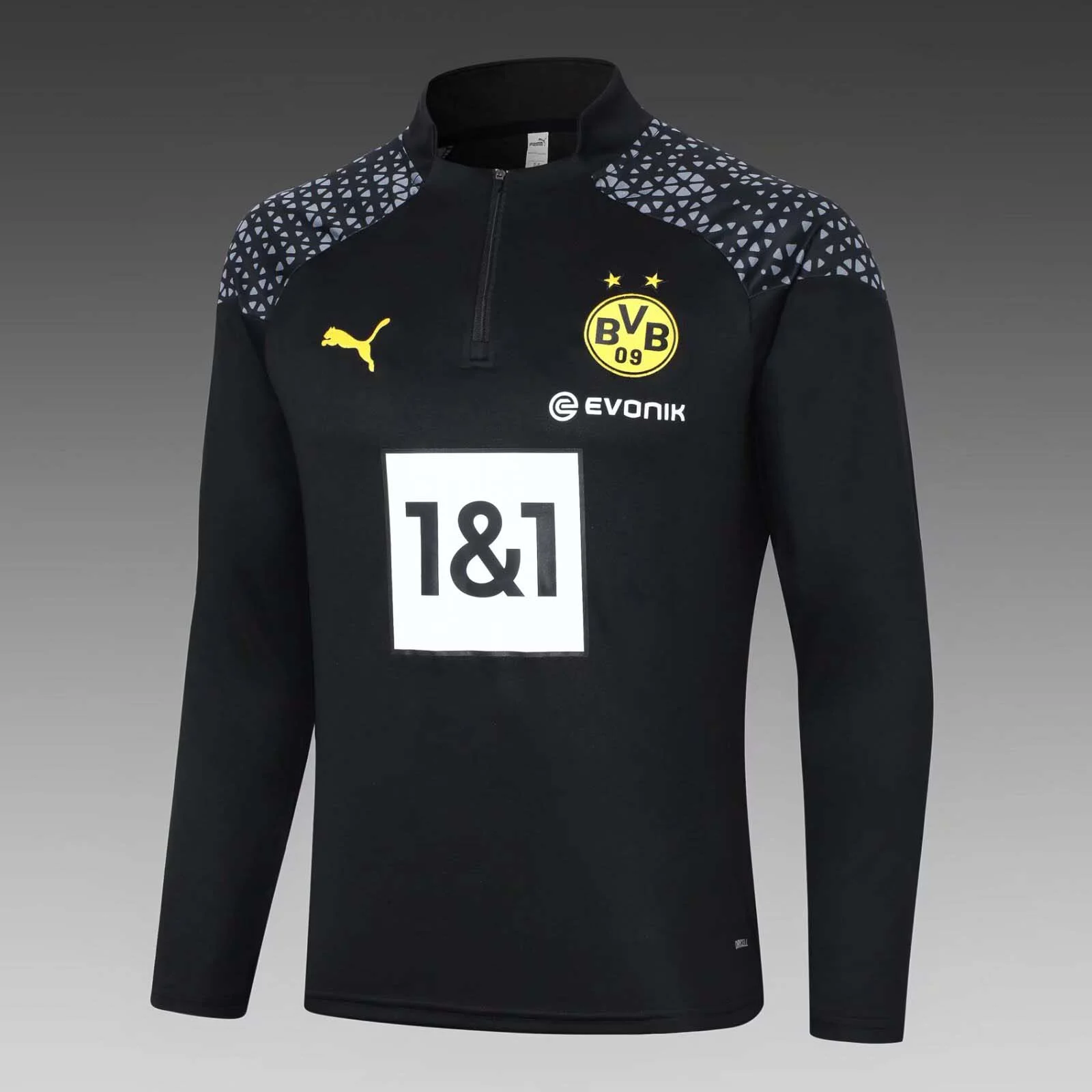 2023/2024 Dortmund Half-Pull Training Suit Black Football Shirt Set - 图片 3