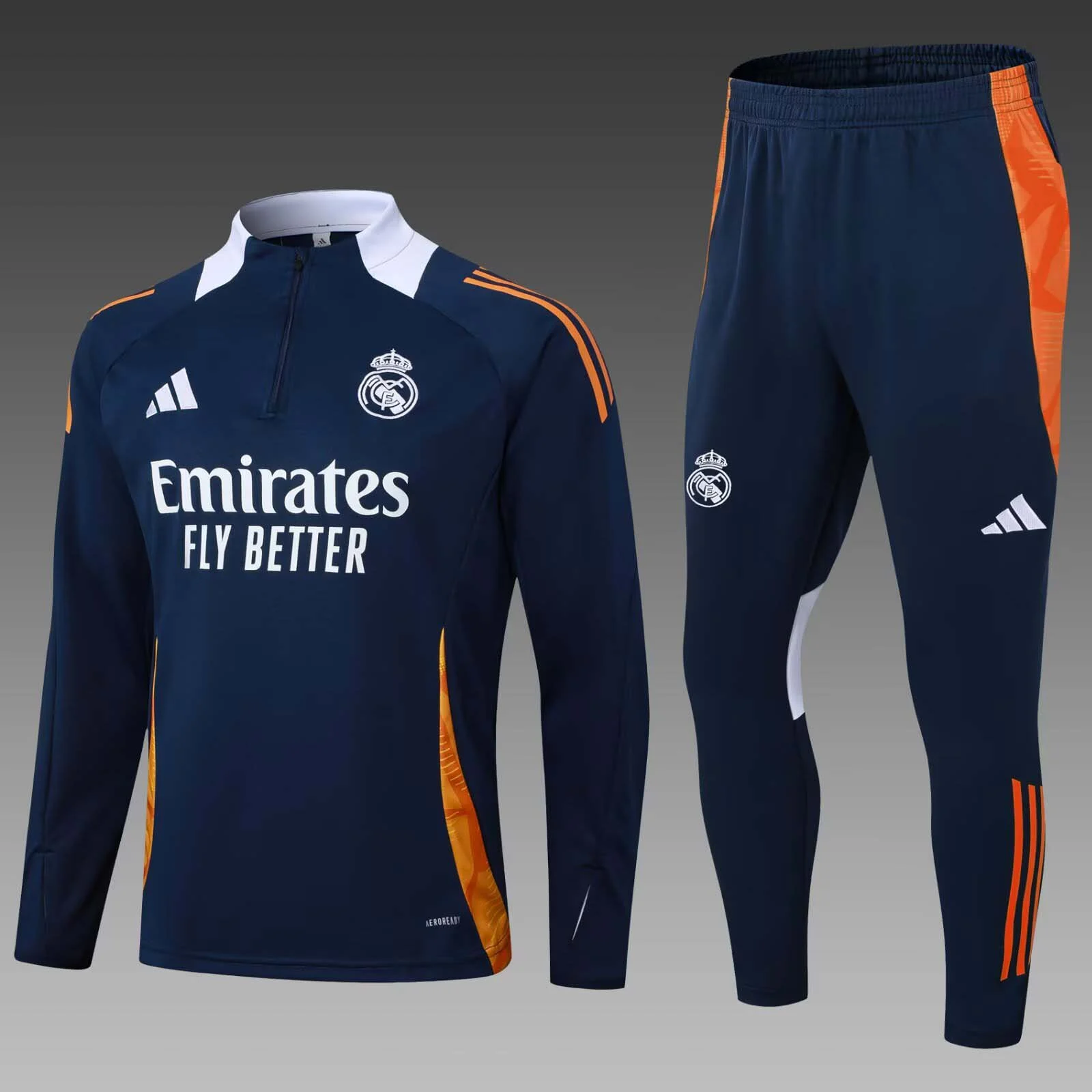 2025/2026 Real Madrid Half-Pull Training Suit Royal blue Football Shirt Set