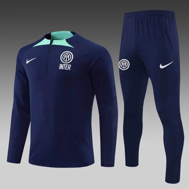 2022/2023 Internazionale Milan Half-Pull Training Suit Royal Blue Football Jersey Set