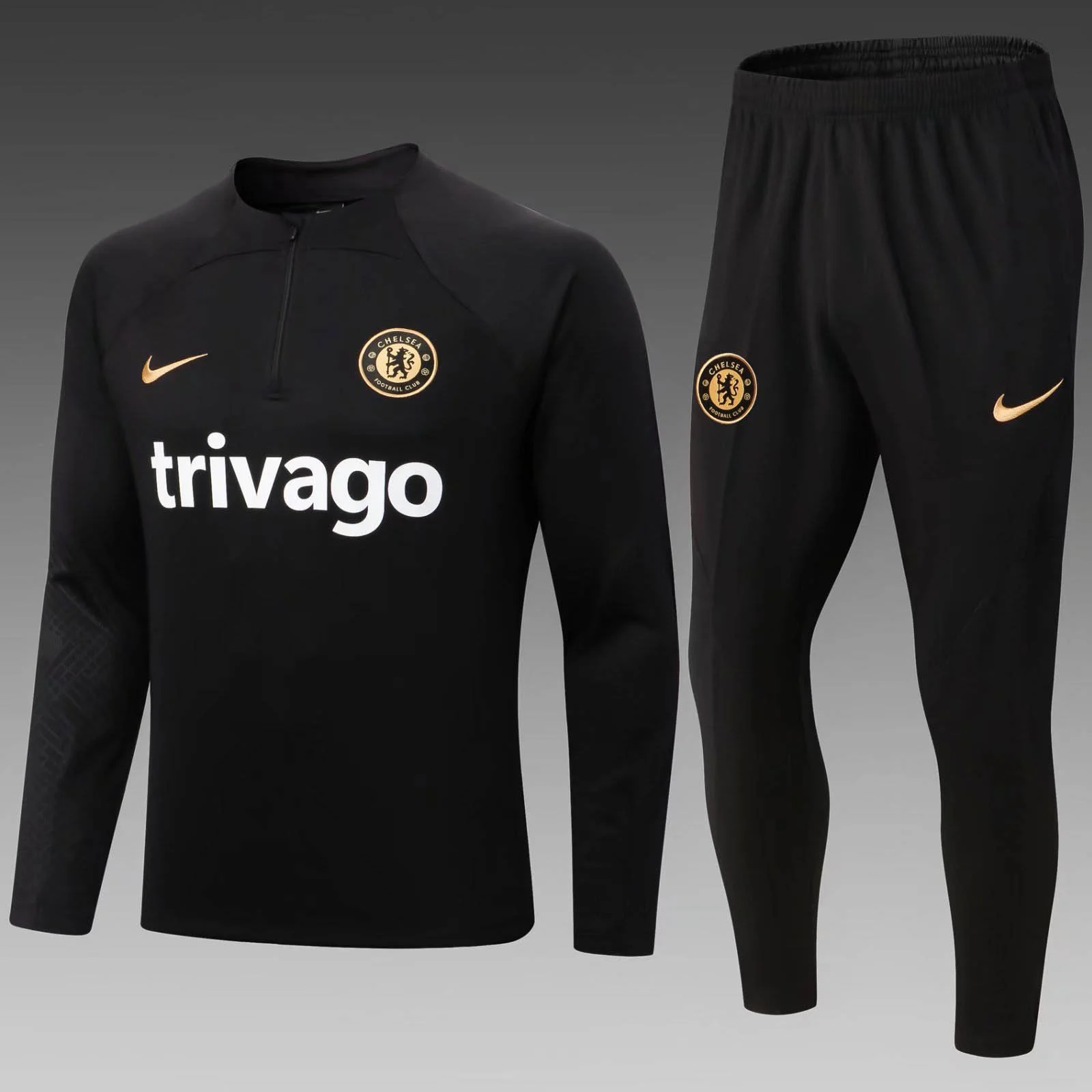 2022/2023 Chelsea Half-Pull Training Suit Black Football Shirt Set