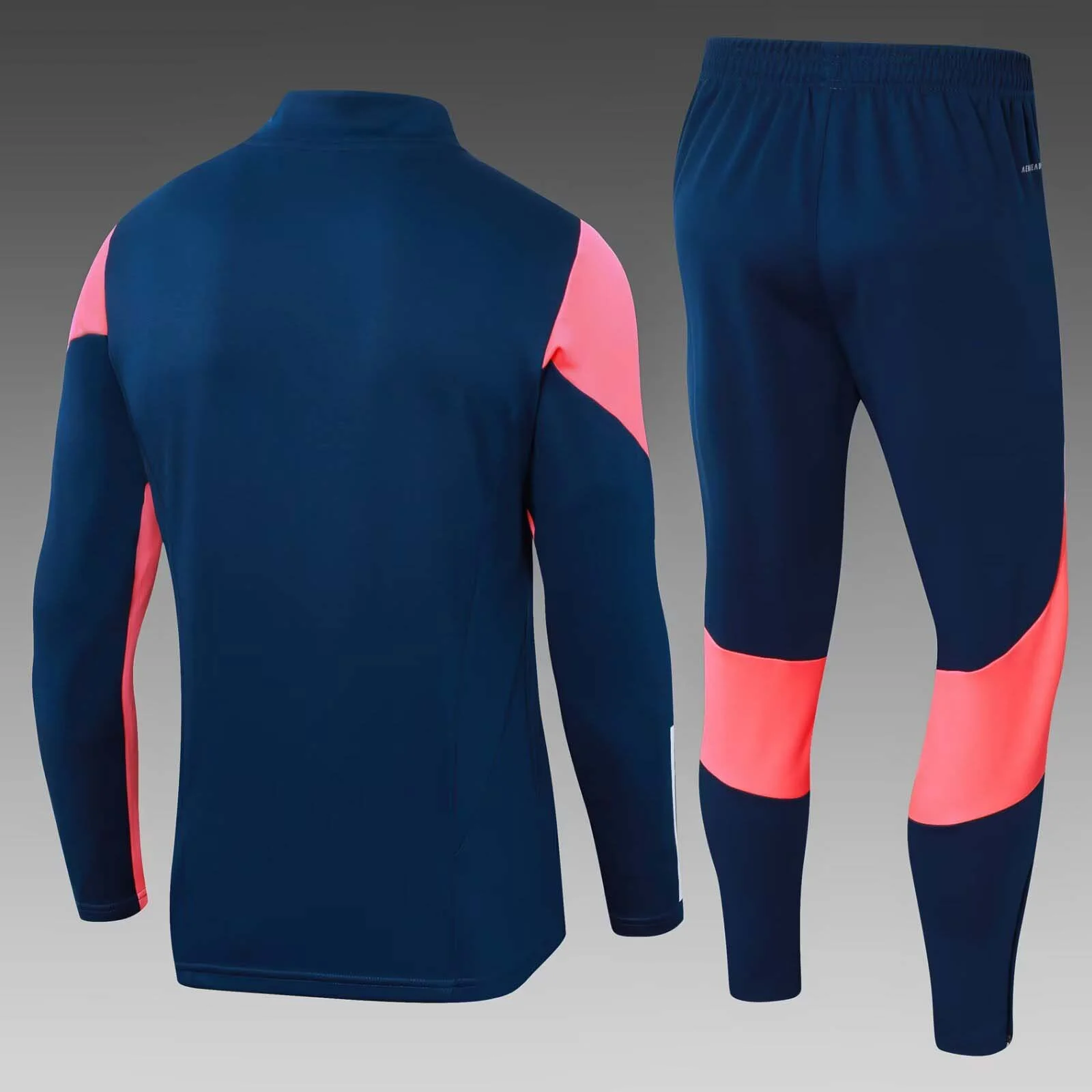 2023/2024 Lyon Half-Pull Training Suit Royal blue Football Shirt Set - 图片 2