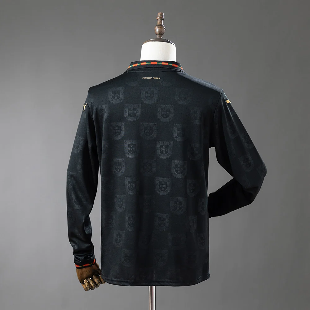 2026 Long Sleeve Portugal Black Panther Football Shirt - 图片 2