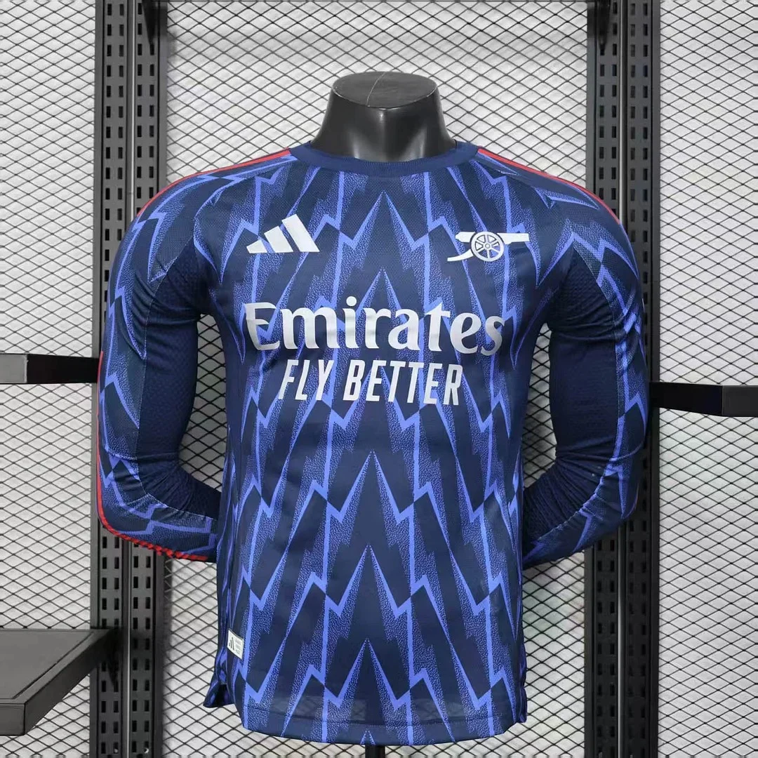 2025-2026 Long Sleeve Players Version Arsenal FC Away Football Shirt