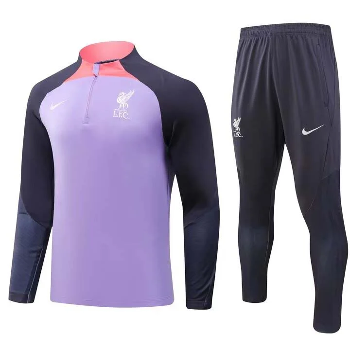 2023 Liverpool Half-Pull Training Suit Purple Jersey Set