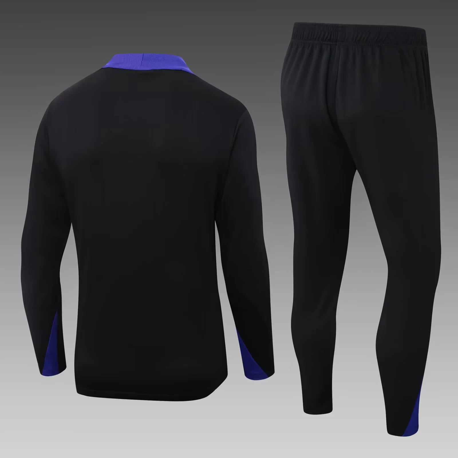 2025/2026 Barcelona Half-Pull Training Suit Black Jersey Set - 图片 2